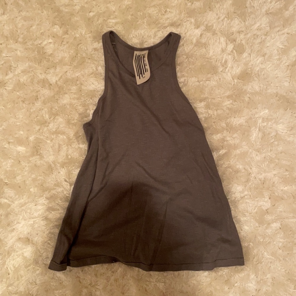 Ribbed grey free people tank